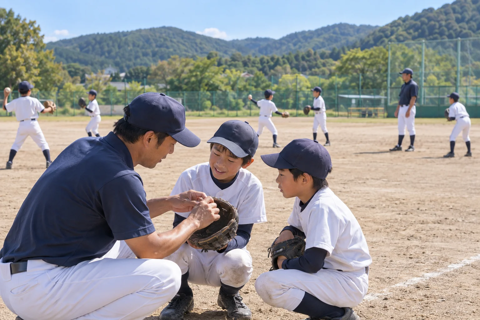 緑のグラウンドで前向きに練習(利用イメージ)